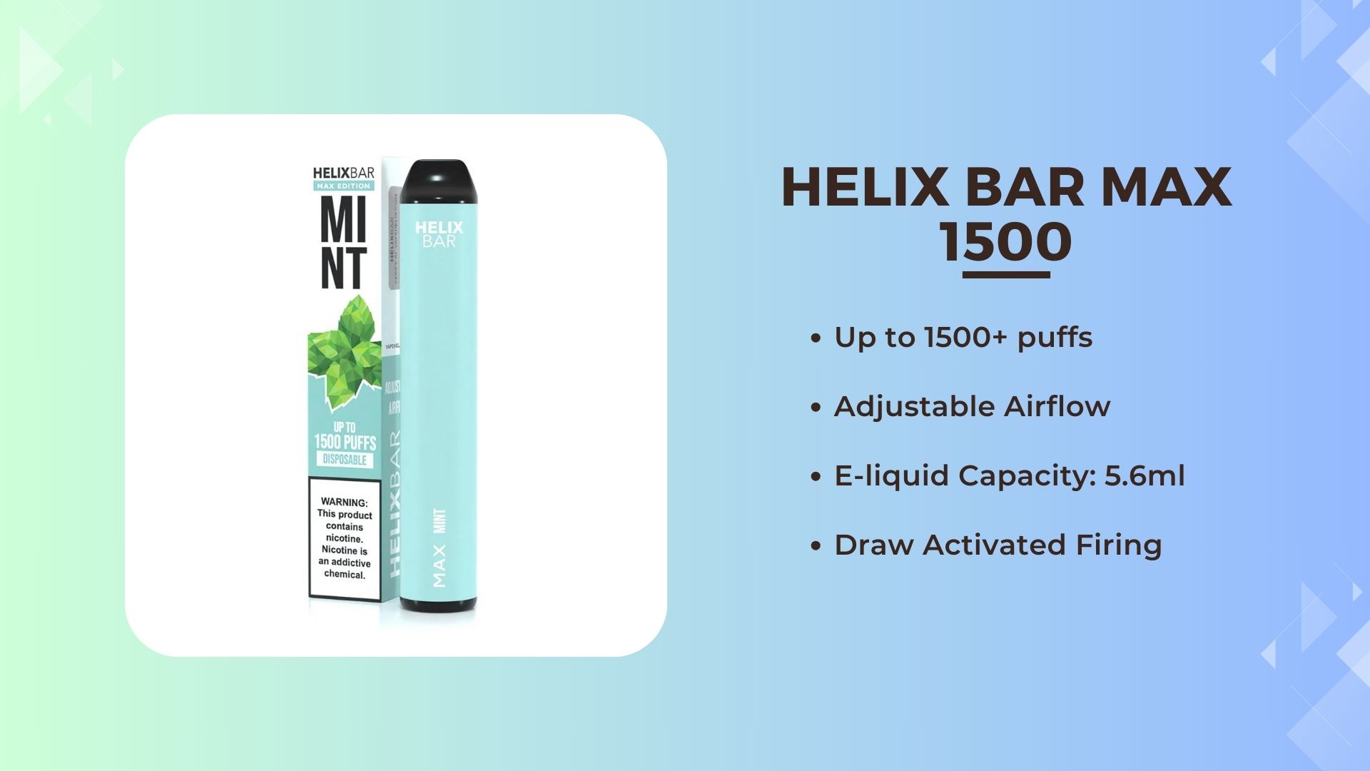 Helix Bar Max 1500 Disposable Vapes