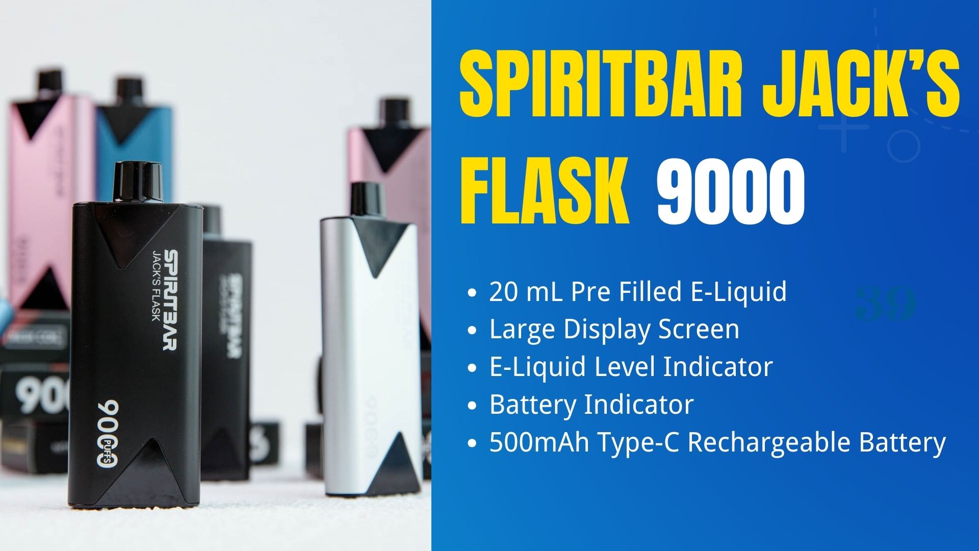 SPIRITBAR Jack’s Flask 9000 Puffs